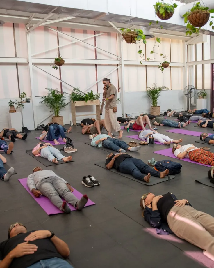 Group breathwork session